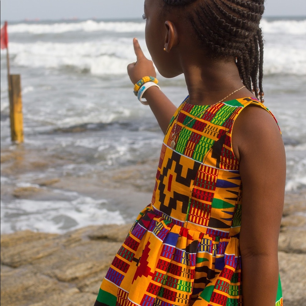African Kente Young Girl Dress - K2 - Picture 7 of 7